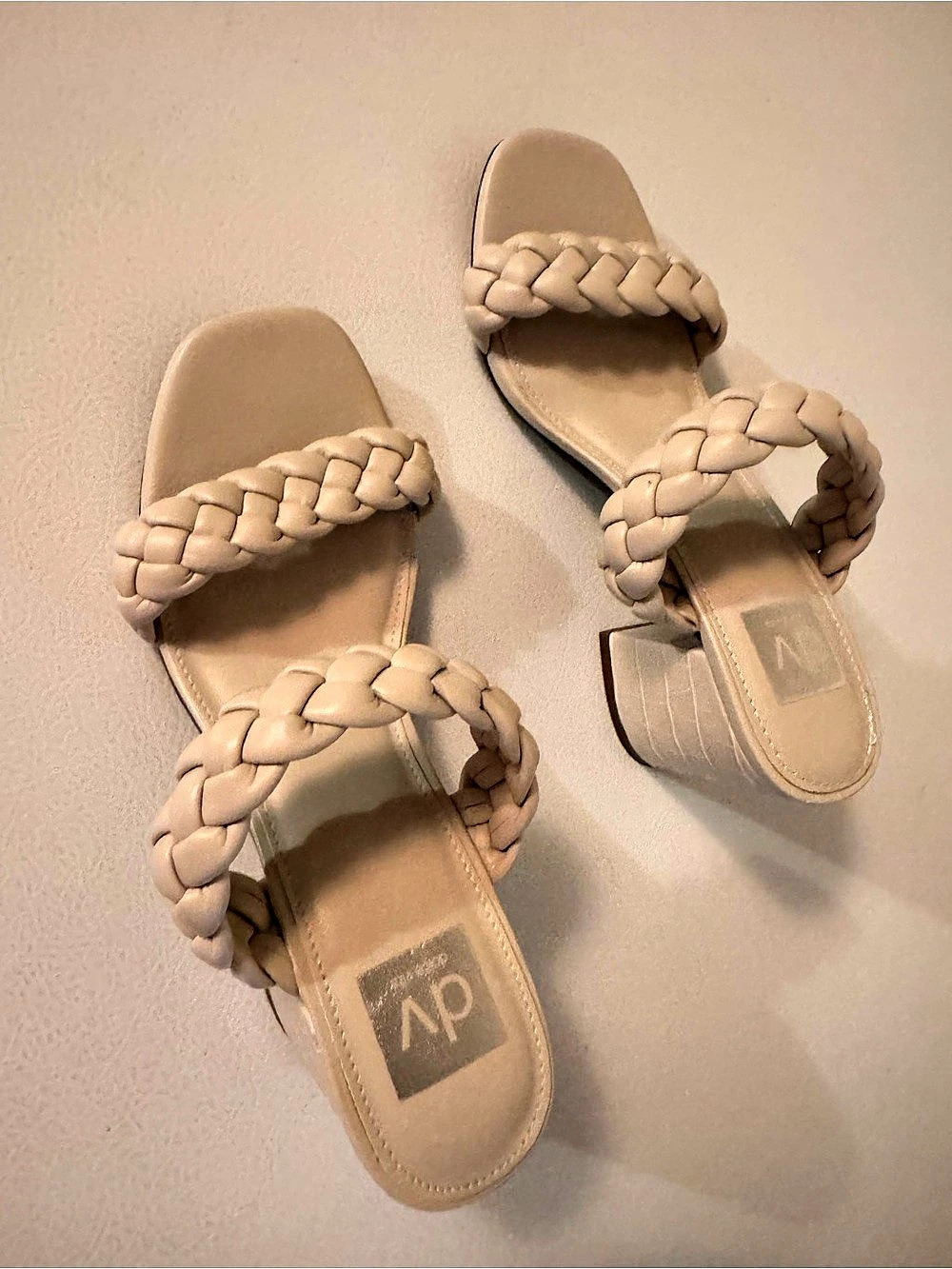 Aldo Braided Heeled Sandals in Cream Like New